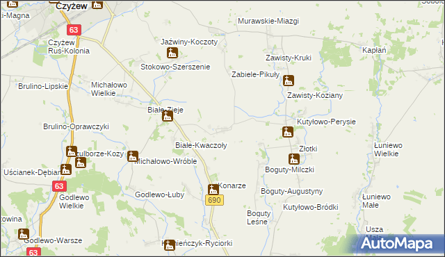 mapa Drewnowo-Gołyń, Drewnowo-Gołyń na mapie Targeo