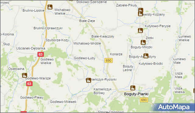 mapa Drewnowo-Lipskie, Drewnowo-Lipskie na mapie Targeo