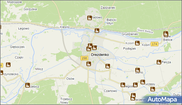 mapa Drezdenko, Drezdenko na mapie Targeo