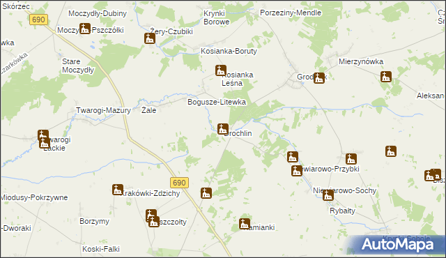 mapa Drochlin gmina Grodzisk, Drochlin gmina Grodzisk na mapie Targeo