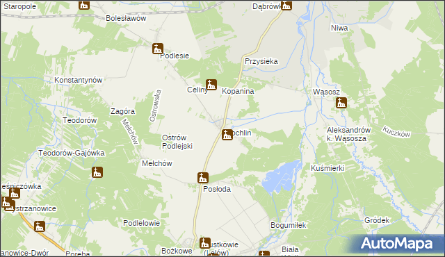 mapa Drochlin gmina Lelów, Drochlin gmina Lelów na mapie Targeo