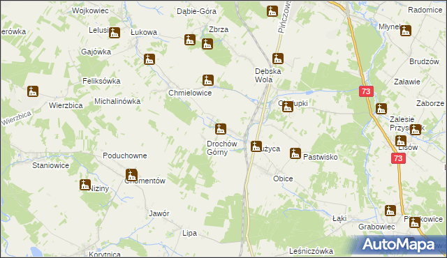 mapa Drochów Dolny, Drochów Dolny na mapie Targeo