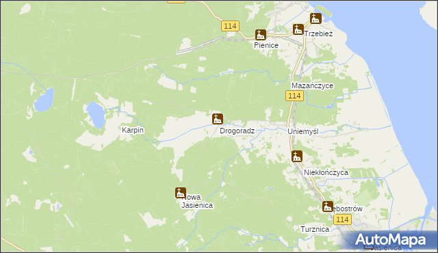 mapa Drogoradz, Drogoradz na mapie Targeo