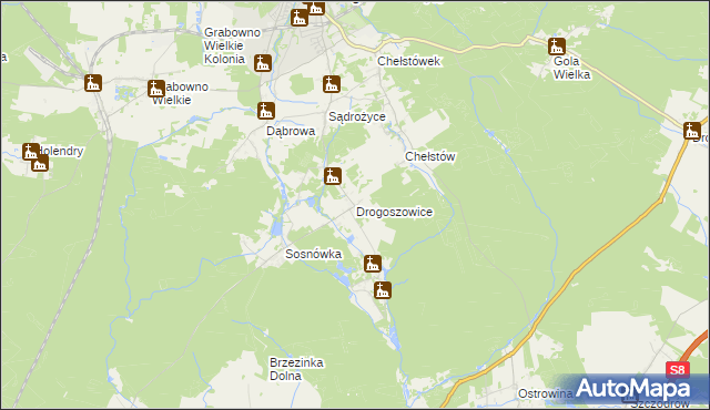 mapa Drogoszowice, Drogoszowice na mapie Targeo