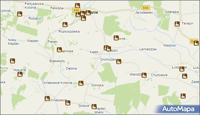 mapa Drohiczany, Drohiczany na mapie Targeo