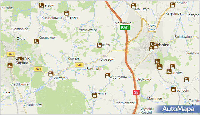 mapa Droszów, Droszów na mapie Targeo