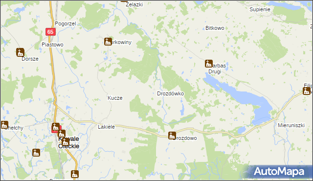 mapa Drozdówko gmina Kowale Oleckie, Drozdówko gmina Kowale Oleckie na mapie Targeo