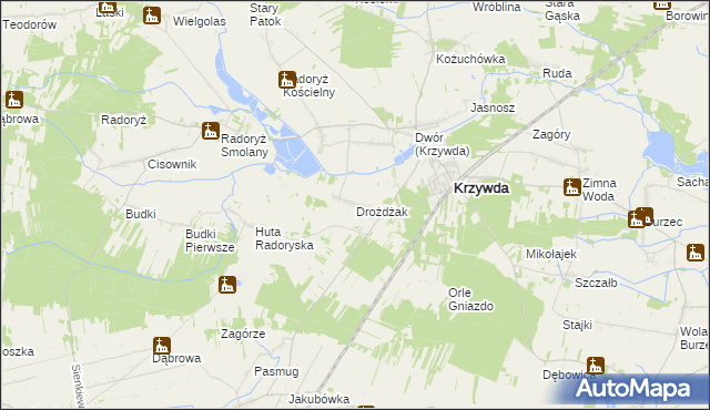 mapa Drożdżak, Drożdżak na mapie Targeo