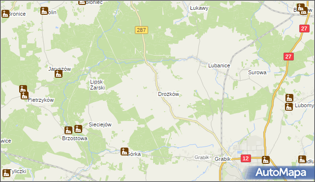 mapa Drożków, Drożków na mapie Targeo