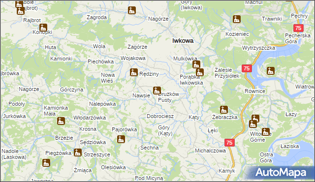 mapa Drużków Pusty, Drużków Pusty na mapie Targeo