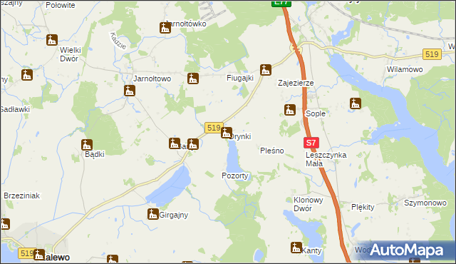 mapa Drynki, Drynki na mapie Targeo