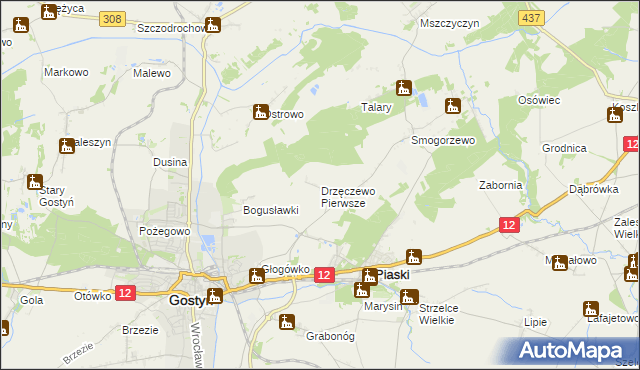 mapa Drzęczewo Pierwsze, Drzęczewo Pierwsze na mapie Targeo