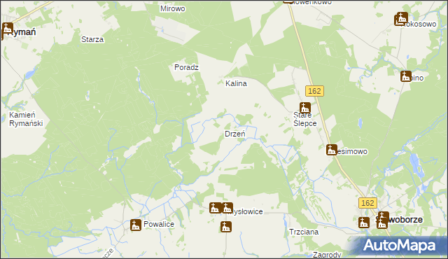 mapa Drzeń, Drzeń na mapie Targeo