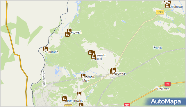 mapa Drzeńsk Wielki, Drzeńsk Wielki na mapie Targeo
