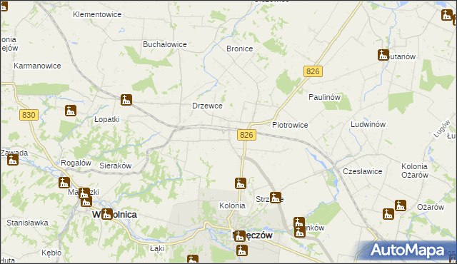 mapa Drzewce-Kolonia, Drzewce-Kolonia na mapie Targeo