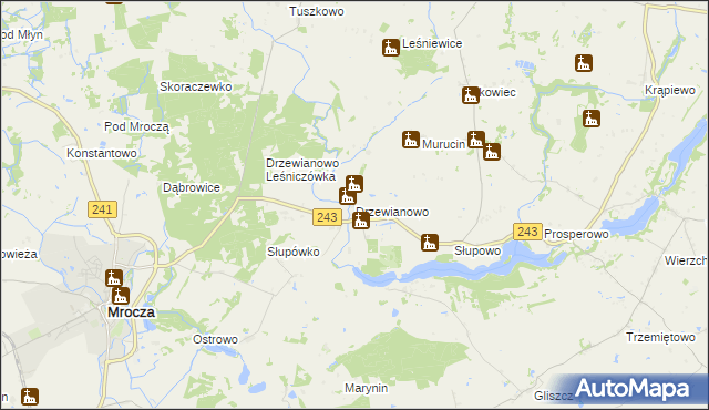 mapa Drzewianowo, Drzewianowo na mapie Targeo