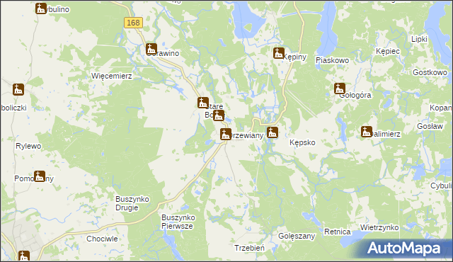 mapa Drzewiany, Drzewiany na mapie Targeo