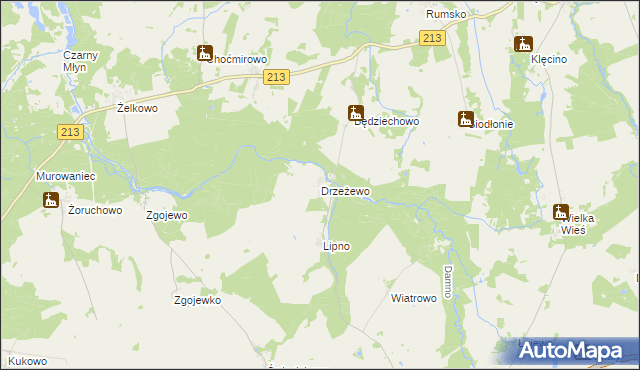 mapa Drzeżewo, Drzeżewo na mapie Targeo