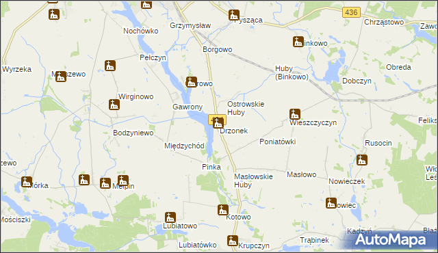 mapa Drzonek, Drzonek na mapie Targeo