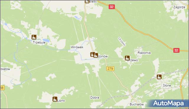 mapa Drzonów, Drzonów na mapie Targeo