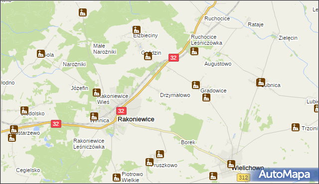mapa Drzymałowo, Drzymałowo na mapie Targeo