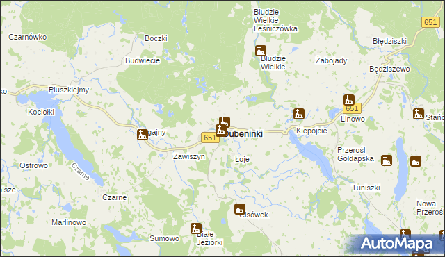 mapa Dubeninki, Dubeninki na mapie Targeo