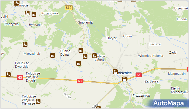 mapa Dubica Górna, Dubica Górna na mapie Targeo