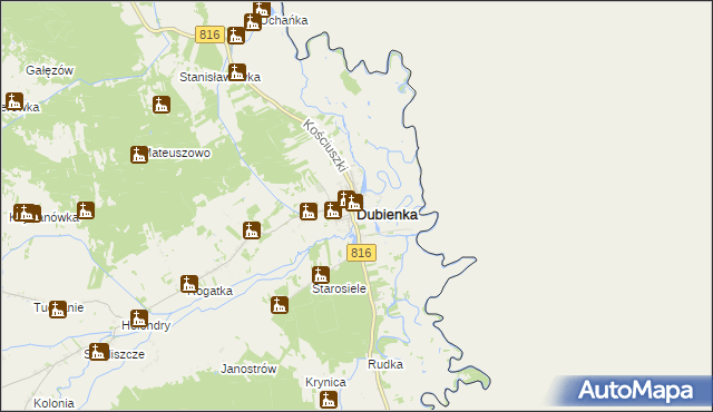 mapa Dubienka, Dubienka na mapie Targeo