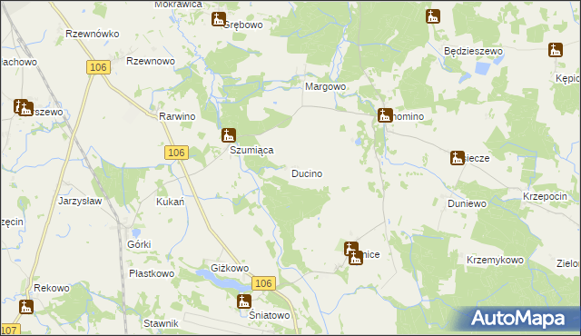 mapa Ducino, Ducino na mapie Targeo