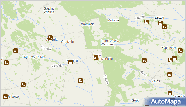 mapa Dudy Puszczańskie, Dudy Puszczańskie na mapie Targeo