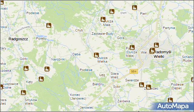 mapa Dulcza Wielka, Dulcza Wielka na mapie Targeo