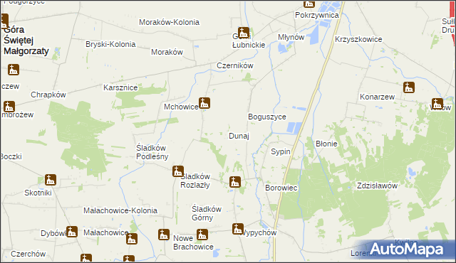 mapa Dunaj gmina Piątek, Dunaj gmina Piątek na mapie Targeo