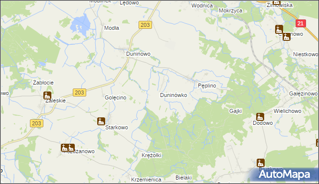 mapa Duninówko, Duninówko na mapie Targeo