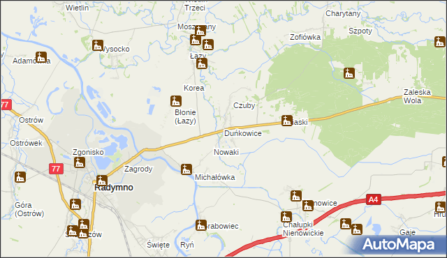 mapa Duńkowice, Duńkowice na mapie Targeo
