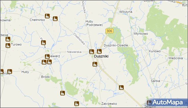 mapa Duszniki powiat szamotulski, Duszniki powiat szamotulski na mapie Targeo