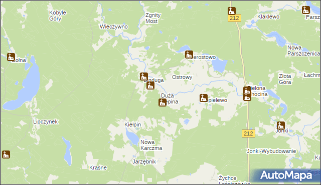 mapa Duża Kępina, Duża Kępina na mapie Targeo