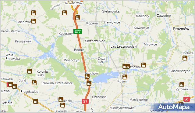 mapa Duży Dół, Duży Dół na mapie Targeo