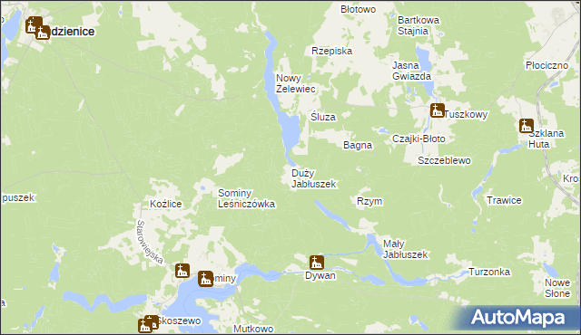 mapa Duży Jabłuszek, Duży Jabłuszek na mapie Targeo