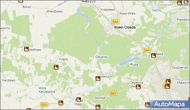 mapa Dwukoły, Dwukoły na mapie Targeo