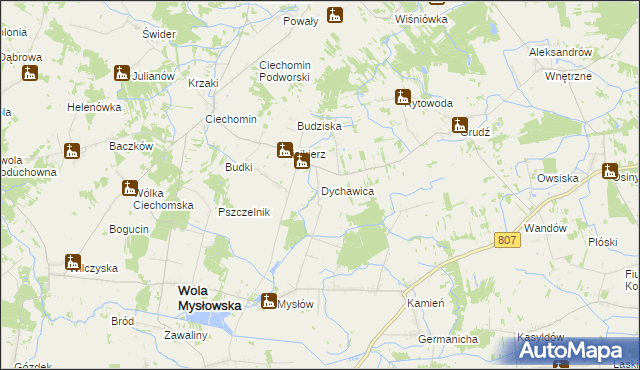 mapa Dychawica, Dychawica na mapie Targeo