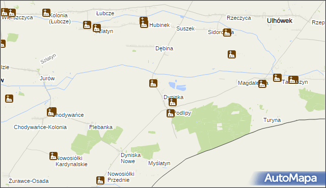 mapa Dyniska, Dyniska na mapie Targeo