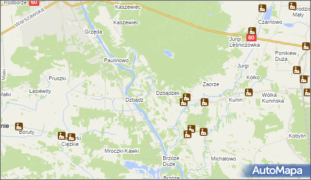 mapa Dzbądzek, Dzbądzek na mapie Targeo