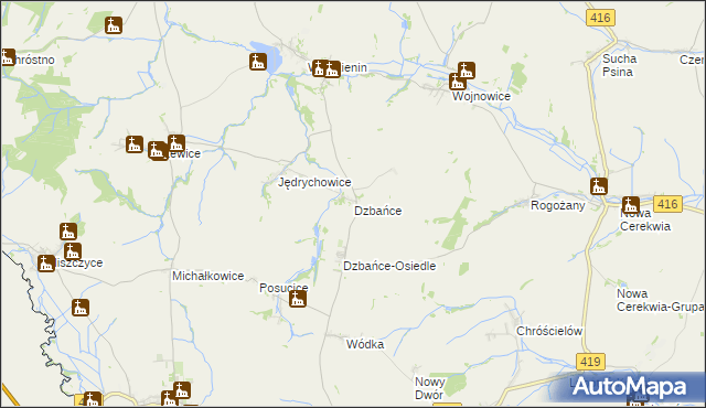 mapa Dzbańce, Dzbańce na mapie Targeo