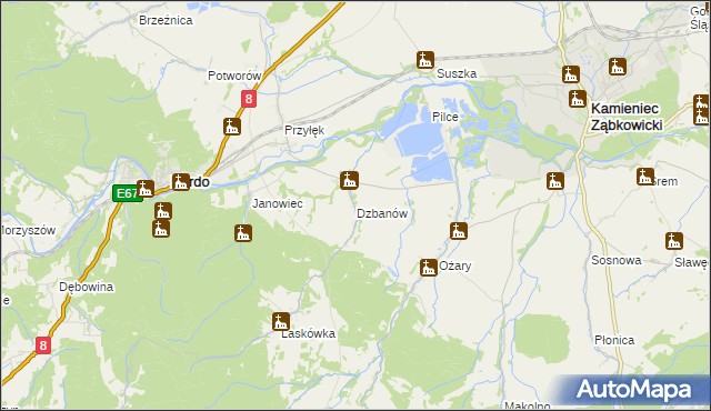 mapa Dzbanów, Dzbanów na mapie Targeo