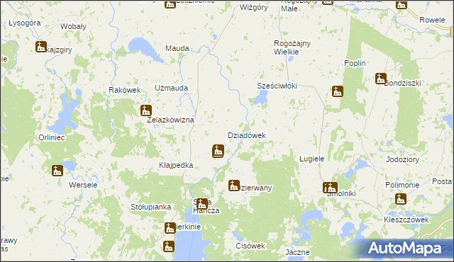 mapa Dziadówek, Dziadówek na mapie Targeo