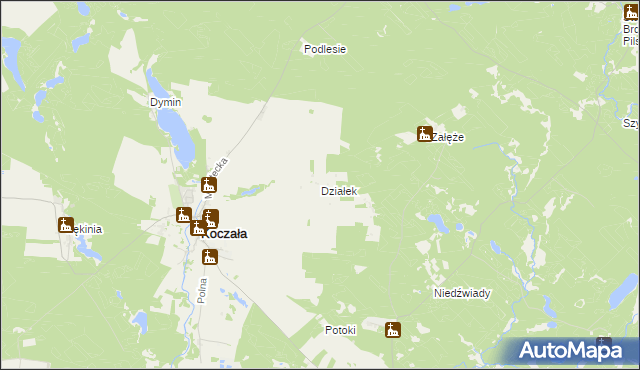 mapa Działek gmina Koczała, Działek gmina Koczała na mapie Targeo