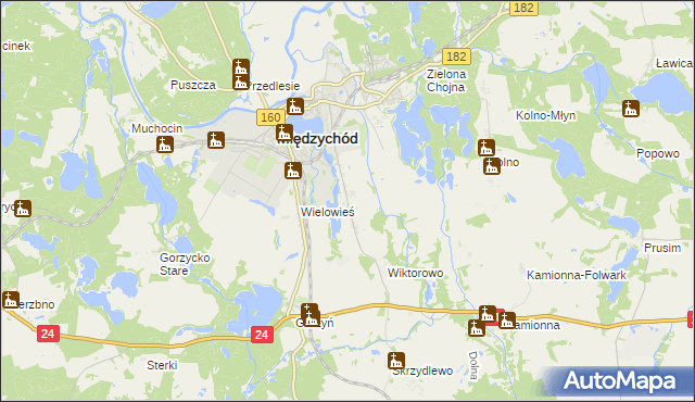 mapa Dzięcielin, Dzięcielin na mapie Targeo