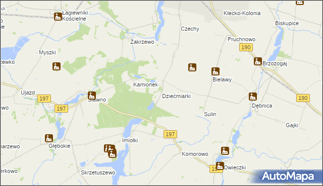 mapa Dziećmiarki, Dziećmiarki na mapie Targeo