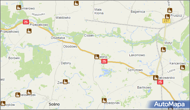mapa Dziedno, Dziedno na mapie Targeo