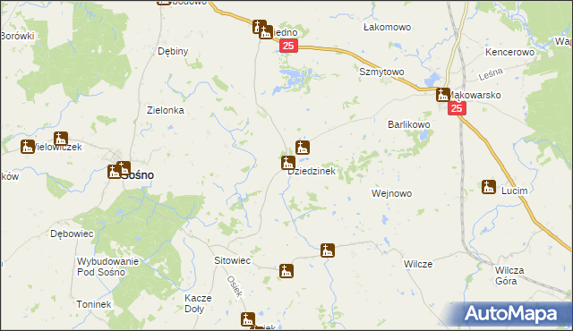 mapa Dziedzinek, Dziedzinek na mapie Targeo